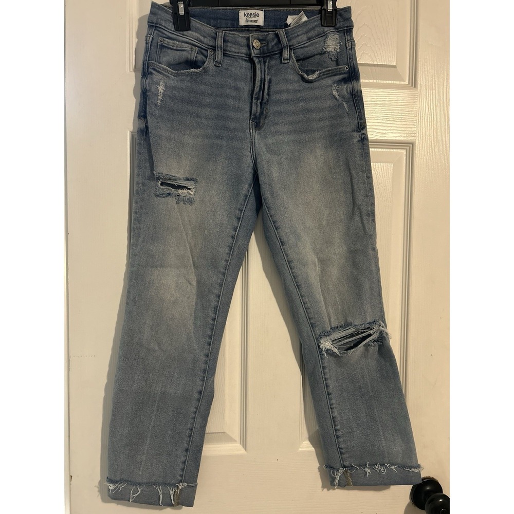 Kensie‎ Jeans Vintage Luxe The Slim Jean Size 4/27 Distressed Light Wash